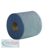 2Work 2-Ply Centrefeed Roll 500 Sheets Blue (Pack of 6) 2W03010