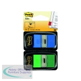 3M Post-it Index 1 inch Dual Pack Green/Blue 680-GB2