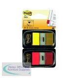3M Post-it Index 1 inch Dual Pack Red/Yellow 680-RY2