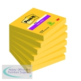 3M Post-it Super Sticky Note 76x76mm Yellow 654-S6