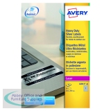Avery Laser Label Heavy Duty Silver 1 per Sheet Pack of 20 L6013-20