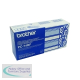 Brother Thermal Transfer Ribbon Ink Film Pack of 4 PC74RF 11321