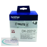 Brother Continuous Film Labelling Roll 62mm x 15.24m Black on White DK22212