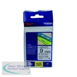 Brother P-Touch TZe Laminated Tape Cassette 9mm x 8m Black on White Tape TZE221