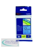 Brother P-Touch TZe Laminated Tape Cassette 12mm x 8m Black on Blue Tape TZE531