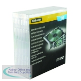 Fellowes Slimline CD Jewel Case Pack of 10 Clear 9833801