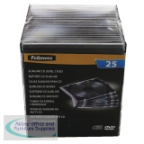 Fellowes Slimline CD Jewel Case Pack of 25 Clear 98316