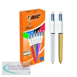 Bic 4 Colours Ballpoint Pens Medium Point Assorted (12 Pack) 964775