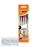 Bic Cristal Medium Ballpoint Pen Assorted Pouch of 4