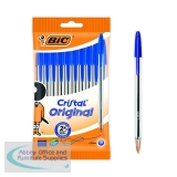 Bic Cristal Ballpoint Pen Medium Blue (10 Pack) 830863