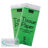 Bright Ideas Coloured Tissue Paper 500x700mm Pack of 5 Green BI0550