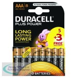 Duracell Plus Power Alkaline Battery AAA 1.5V Pack of 8