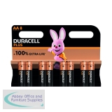 Duracell Plus AA Battery Alkaline 100% Extra Life (Pack of 8) 5009372