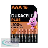 Duracell Plus AAA Battery Alkaline 100% Extra Life (Pack of 16) 5010829