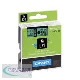 Dymo 1000/5000 Tape 9mm x7 Metres Black/Green 40919 S0720740