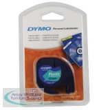 Dymo Letratag Plastic Tape 12mm x4 Metres Dark Green S0721640