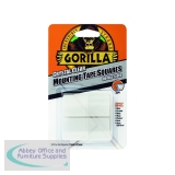 Gorilla Mounting Tape Squares Clear (24 Pack) 3044111