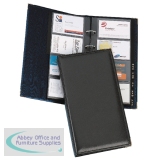 Goldline Business Card Holder Stitched Cover Black Capacity 128 SBCB4/BLK