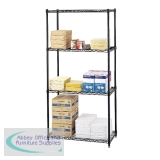 Safco Wire Commercial Shelving Starter Unit Black 5276BL