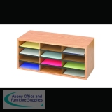 Safco Literature Organiser 12-Compartment Oak 9401MO