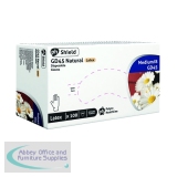 Shield Polypropylene Latex Gloves Medium Pack of 100 Natural GD45