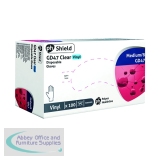 Shield Polypropylene Vinyl Gloves Medium Pack of 100 Clear GD47