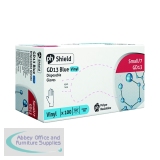 Shield Powder-Free Vinyl Gloves Blue Small Pack of 100 GD14