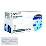 Shield Powder-Free Vinyl Gloves Blue Medium Pack of 100 GD14