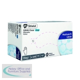 Shield Powder-Free Vinyl Gloves Medium Pack of 100 Clear GD09