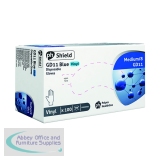 Shield Polypropylene Vinyl Gloves Blue Medium Pack of 100 GD11