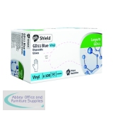 Shield Polypropylene Vinyl Gloves Blue Large Pack of 100 GD11