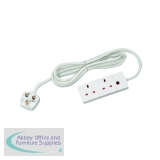 CED 4-Way Extension Lead 13 amp 3 Metres Neon White CEDTS2513M