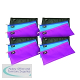 Helix Nylon Pencil Case 200x100mm Assorted Pack of 12 Q65040