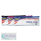 Helix Clear Pencil Case 330X125 Ast P12