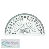 Helix 10cm 180 Degree Protractor Clear (Pack of 50) H02040