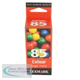 Lexmark No85 Jetprinter High Yield Inkjet Cartridge Colour 12A1985E