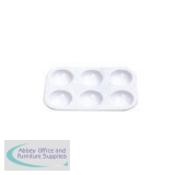 Jakar Plastic Palette Rectangular 130x90mm 6 Wells White 6607