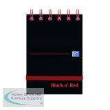 Black n\' Red Wirebound Ruled Elasticated Notepad 140 Pages A7 (Pack of 5) 400050435