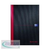 Black n\' Red Casebound Smart Ruled Hardback Notebook A4 100080428