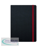 Black n\' Red Casebound Hardback Notebook Ruled A5 Black 400033673
