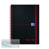 Black n\' Red Wirebound Ruled Polypropylene Notebook 140 Pages A5 (Pack of 5) 100080140