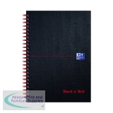 Black n\' Red Wirebound Ruled Hardback Notebook 140 Pages A5 (Pack of 5) 100080154