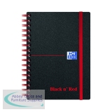 Black n\' Red Wirebound Polypropylene Ruled Notebook 140 Pages A6 (Pack of 5) 100080476