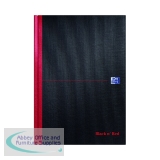 Black n\' Red Casebound Plain Hardback Notebook A4 (Pack of 5) 100080489