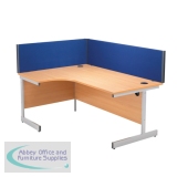 Jemini Desk Screen 800mm Straight Blue