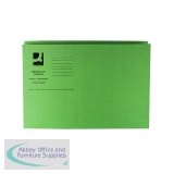 Q-Connect Square Cut Folder Medium-weight 250gsm Foolscap Green