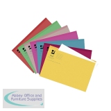 Q-Connect Square Cut Folder Light-weight 180gsm Foolscap Assorted Pack of 100 KF01491