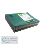 Q-Connect Square Cut Folder Medium-weight 250gsm Foolscap Assorted Pack of 100 KF01492