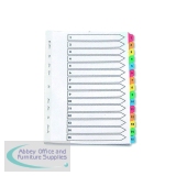 Q-Connect Index A4 Multi-Punched 1-15 Reinforced Multi-Colour Tabbed