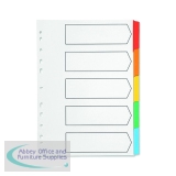 Q-Connect Index A4 Multi-Punched 5-Part Reinforced Multi-Colour Tabbed
